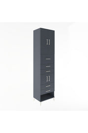 Hyperion Dolap 3 Raflı 5 Çekmeceli 4 Kapaklı 60x44x243 Antrasit-Antrasit