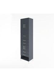 Hyperion Dolap 3 Raflı 5 Çekmeceli 4 Kapaklı 60x44x243 Antrasit-Antrasit