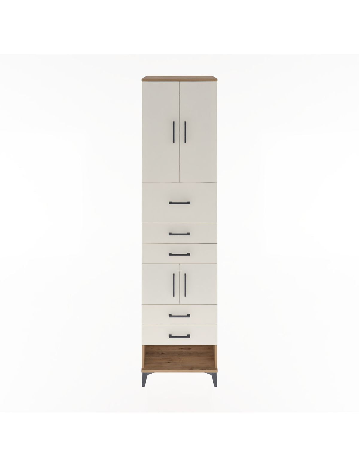 Hyperion Dolap 3 Raflı 5 Çekmeceli 4 Kapaklı 60x44x243 Çam-Aytaşı