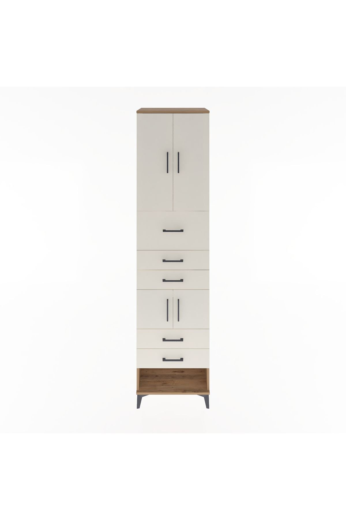 Hyperion Dolap 3 Raflı 5 Çekmeceli 4 Kapaklı 60x44x243 Çam-Aytaşı