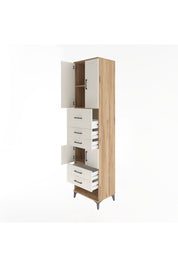 Hyperion Dolap 3 Raflı 5 Çekmeceli 4 Kapaklı 60x44x243 Çam-Aytaşı