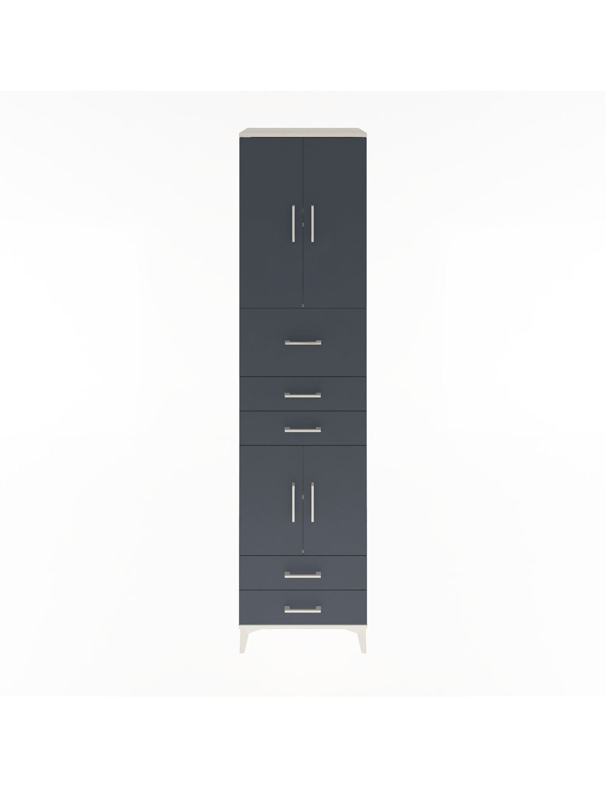 Hyperion Dolap 4 Raflı 5 Çekmeceli 4 Kapaklı 60x44x243 Aytaşı-Antrasit