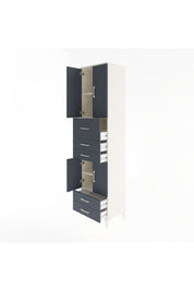 Hyperion Dolap 4 Raflı 5 Çekmeceli 4 Kapaklı 60x44x243 Aytaşı-Antrasit