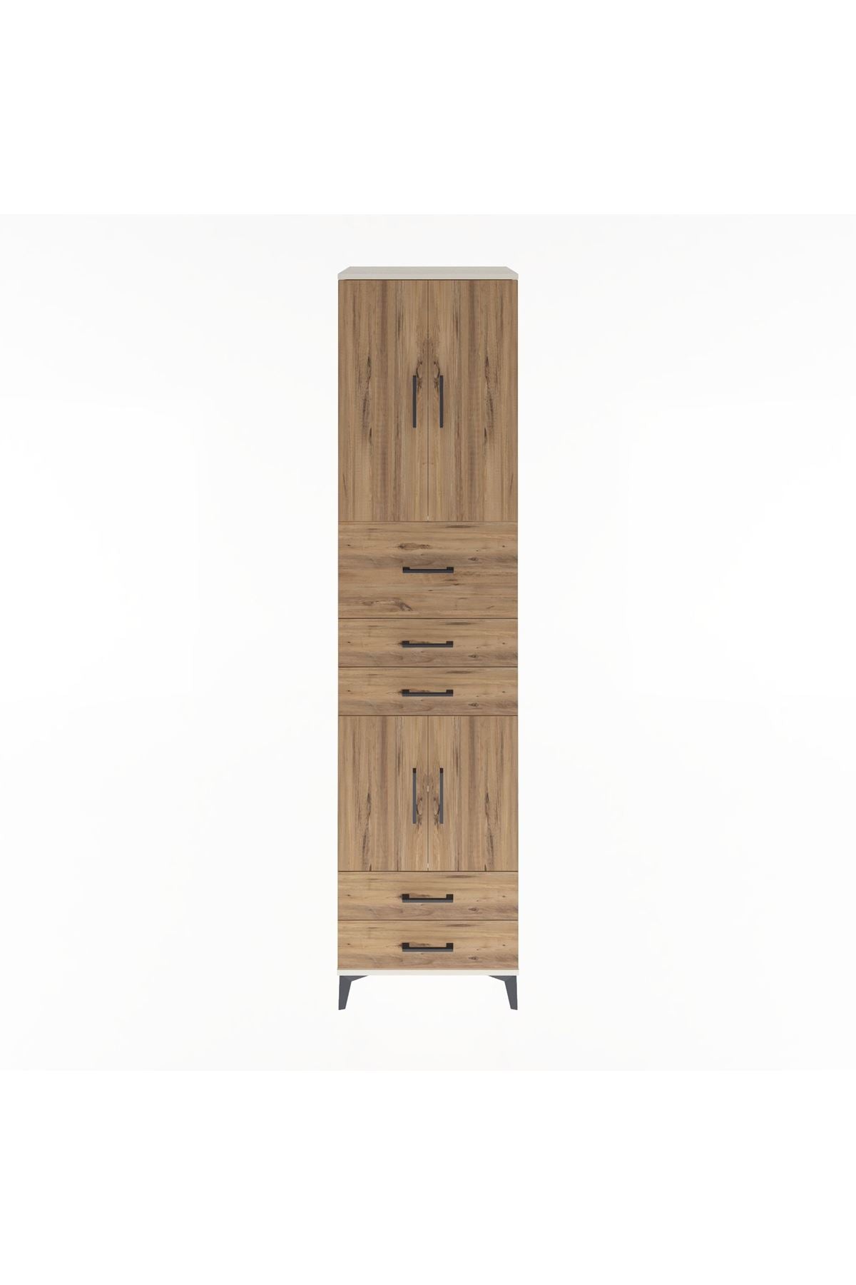 Hyperion Dolap 4 Raflı 5 Çekmeceli 4 Kapaklı 60x44x243 Aytaşı-Çam