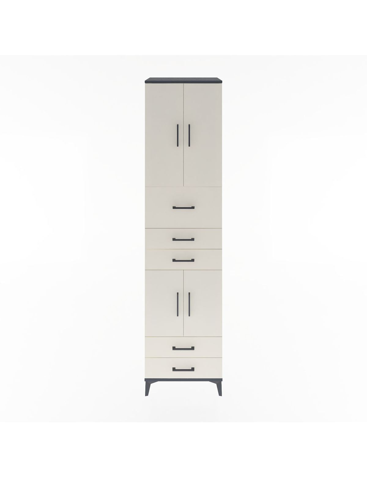 Hyperion Dolap 4 Raflı 5 Çekmeceli 4 Kapaklı 60x44x243 Antrasit-Aytaşı