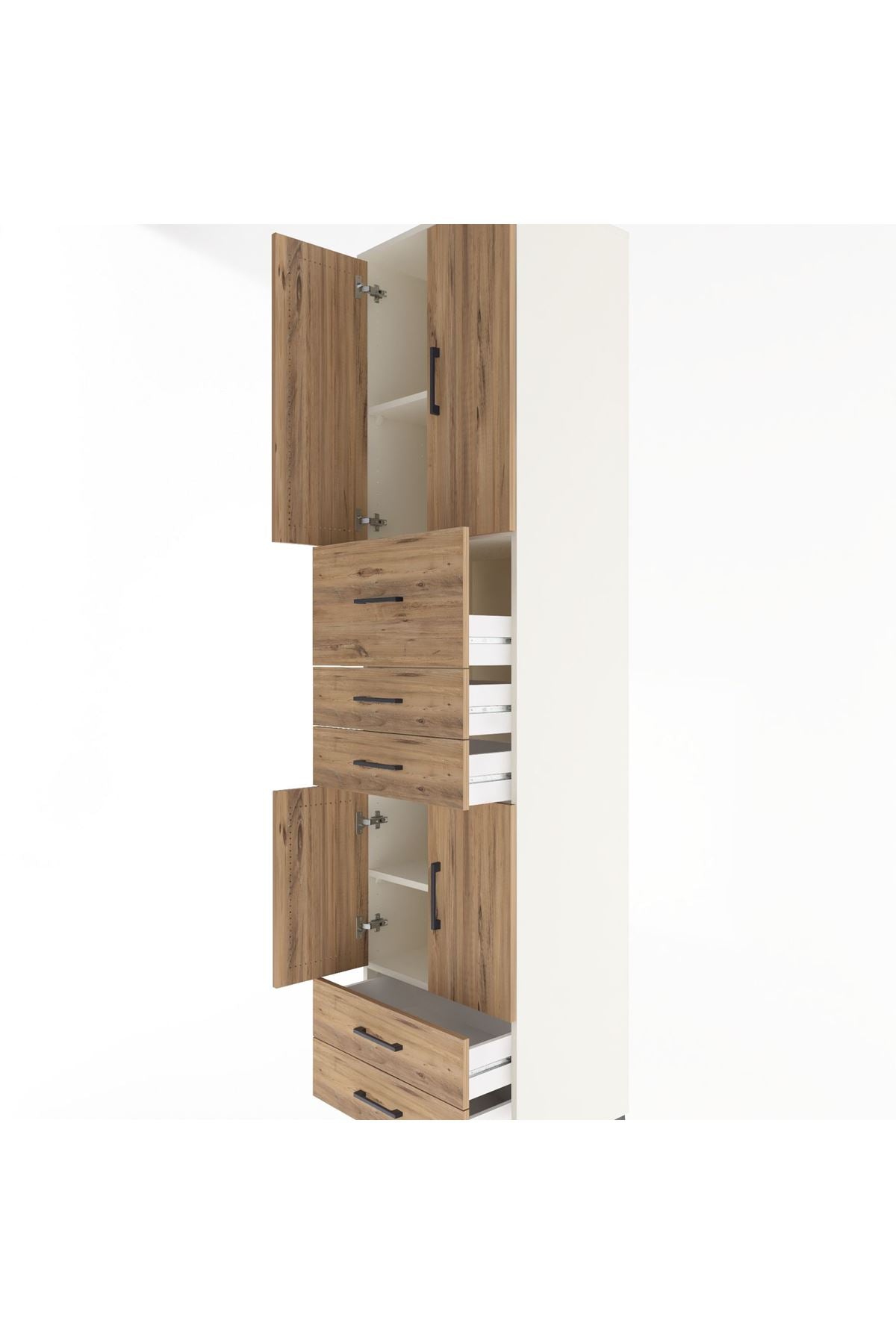 Hyperion Dolap 4 Raflı 5 Çekmeceli 4 Kapaklı 60x44x243 Aytaşı-Çam