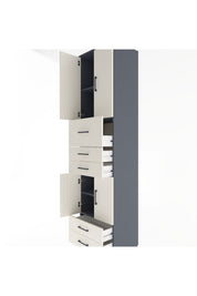 Hyperion Dolap 4 Raflı 5 Çekmeceli 4 Kapaklı 60x44x243 Antrasit-Aytaşı