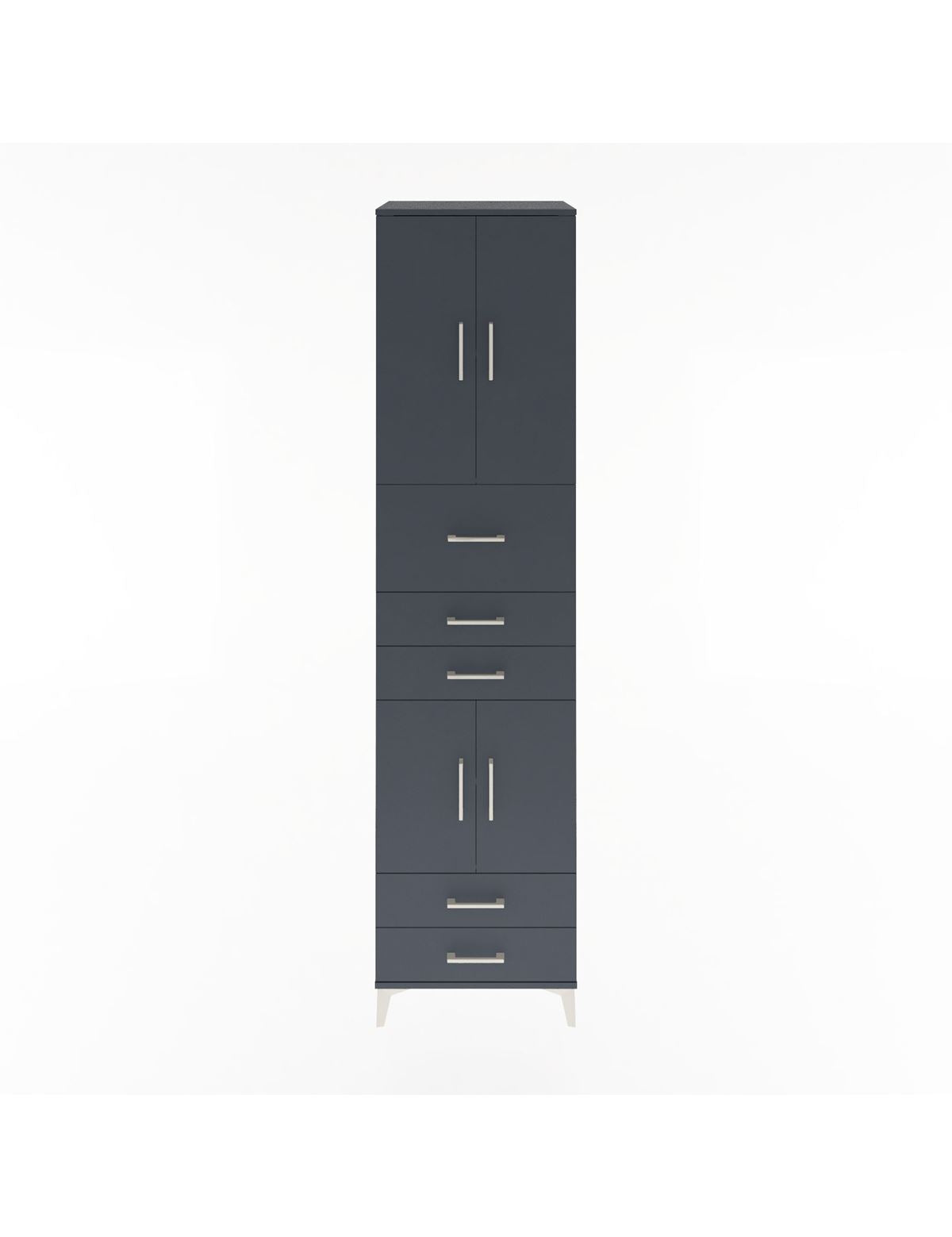 Hyperion Dolap 4 Raflı 5 Çekmeceli 4 Kapaklı 60x44x243 Antrasit-Antrasit