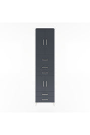 Hyperion Dolap 4 Raflı 5 Çekmeceli 4 Kapaklı 60x44x243 Antrasit-Antrasit