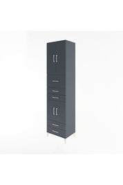 Hyperion Dolap 4 Raflı 5 Çekmeceli 4 Kapaklı 60x44x243 Antrasit-Antrasit