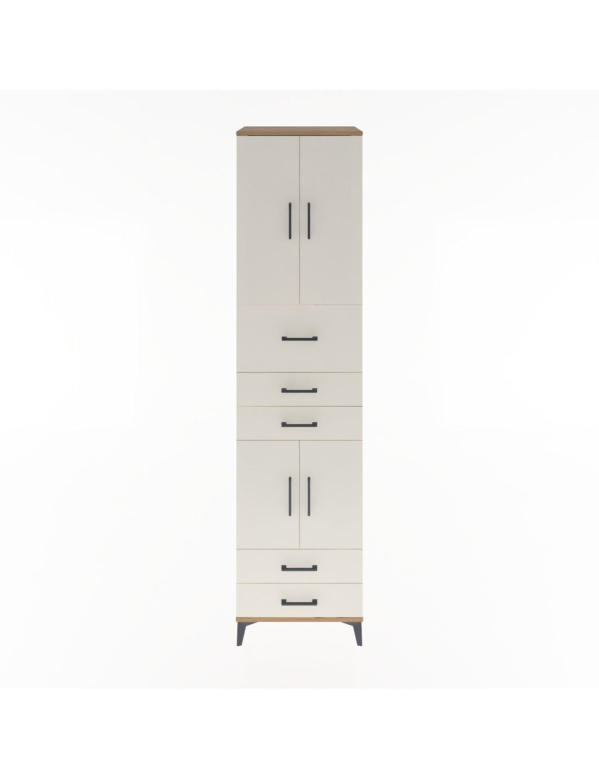 Hyperion Dolap 4 Raflı 5 Çekmeceli 4 Kapaklı 60x44x243 Çam-Aytaşı