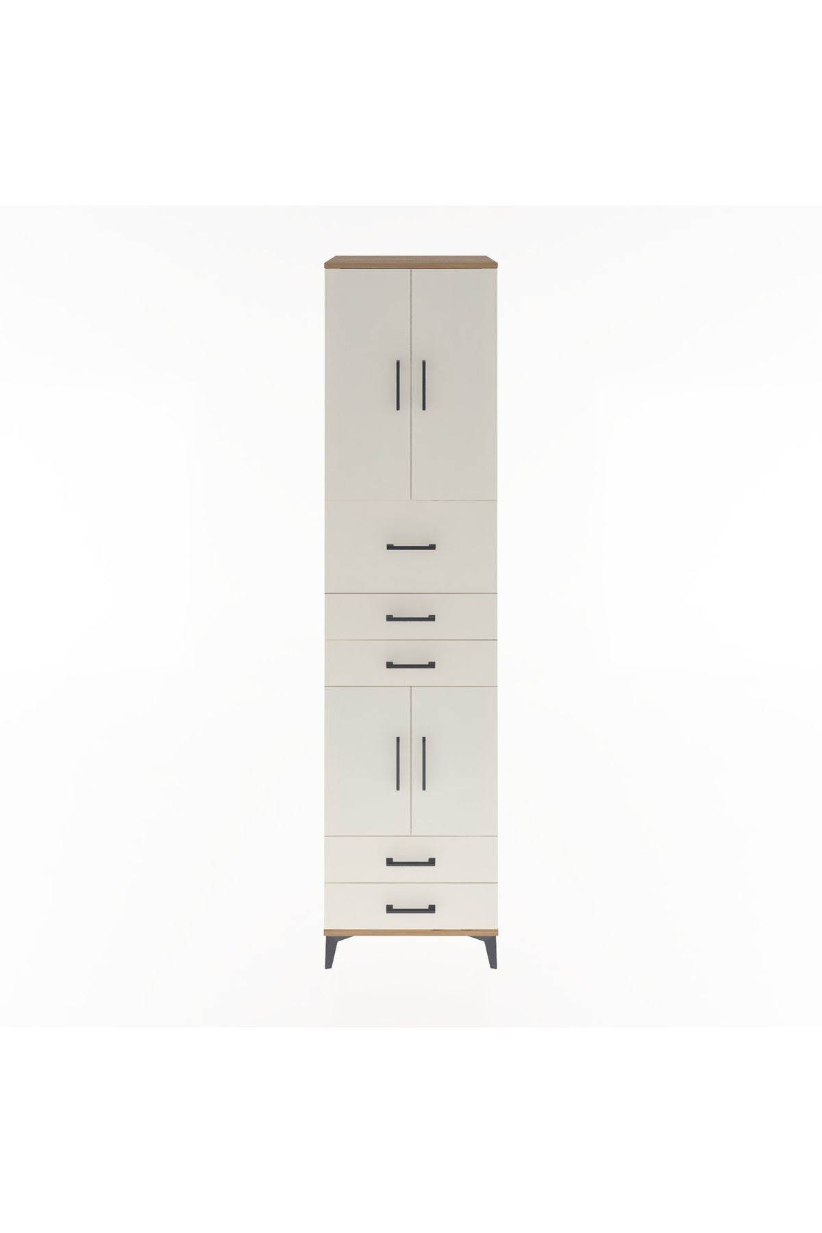 Hyperion Dolap 4 Raflı 5 Çekmeceli 4 Kapaklı 60x44x243 Çam-Aytaşı