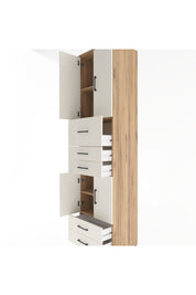 Hyperion Dolap 4 Raflı 5 Çekmeceli 4 Kapaklı 60x44x243 Çam-Aytaşı