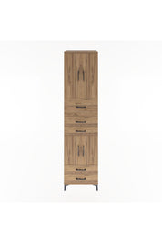 Hyperion Dolap 4 Raflı 5 Çekmeceli 4 Kapaklı 60x44x243 Çam-Çam