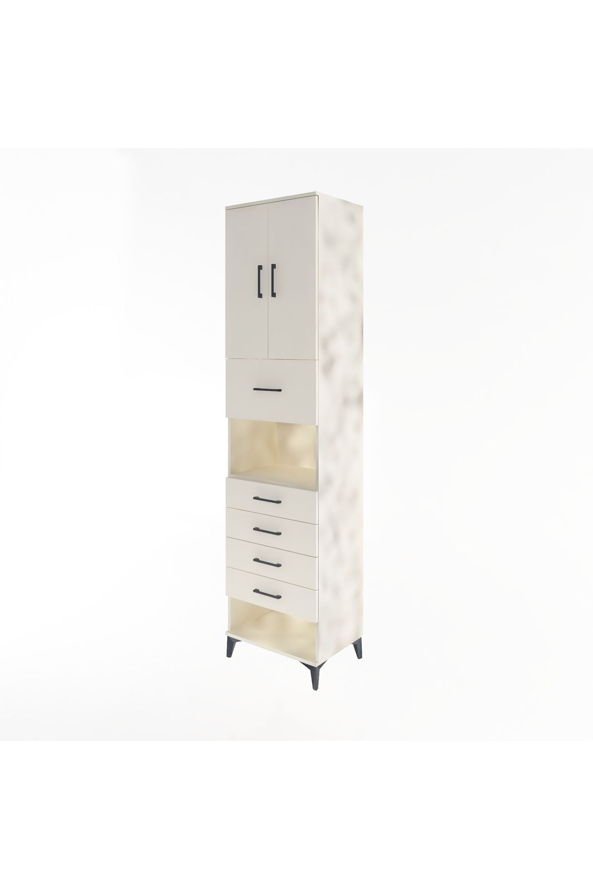 Hyperion Dolap 3 Raflı 5 Çekmeceli 2 Kapaklı 60x44x243 Aytaşı-Aytaşı