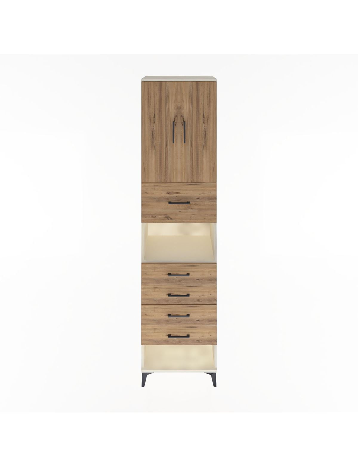 Hyperion Dolap 3 Raflı 5 Çekmeceli 2 Kapaklı 60x44x243 Aytaşı-Çam