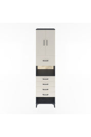 Hyperion Dolap 3 Raflı 5 Çekmeceli 2 Kapaklı 60x44x243 Antrasit-Aytaşı