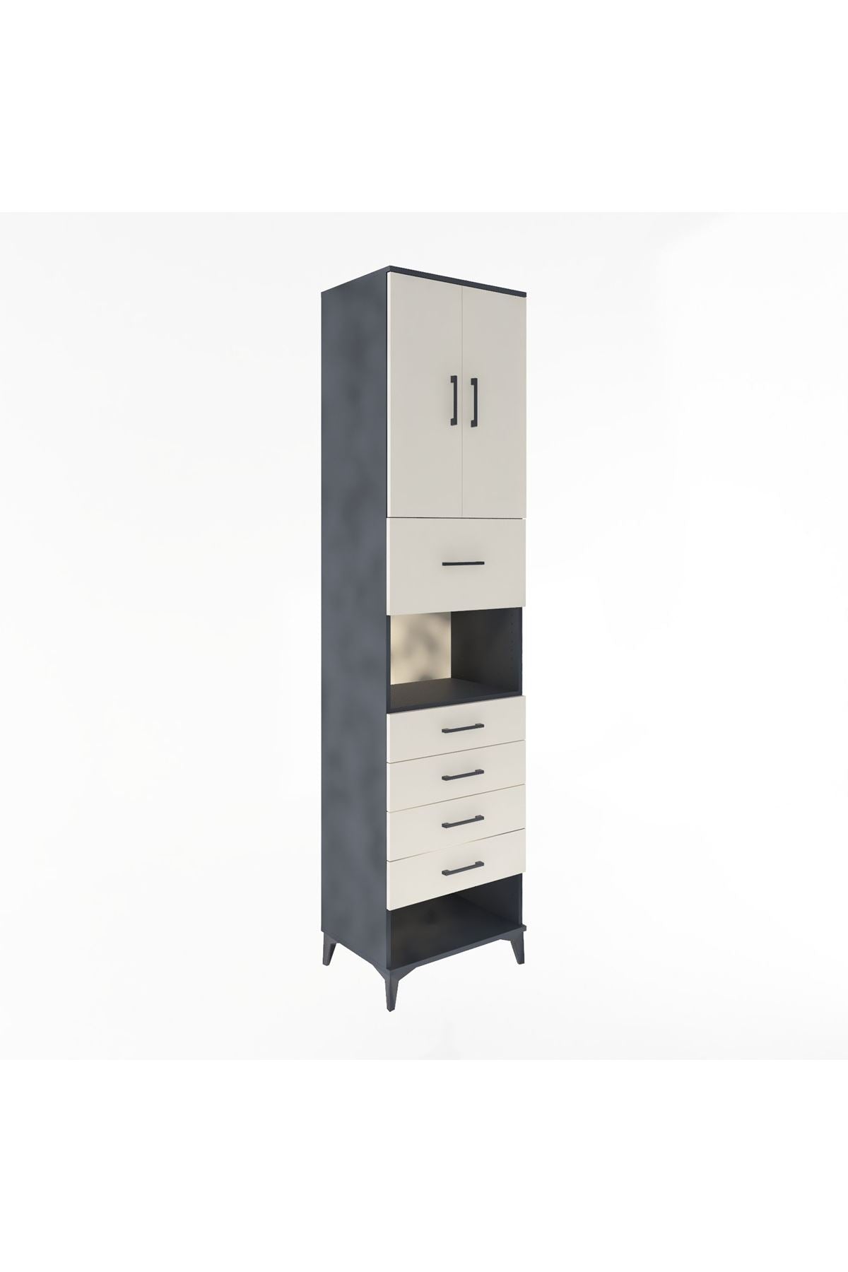 Hyperion Dolap 3 Raflı 5 Çekmeceli 2 Kapaklı 60x44x243 - S65M043V4B