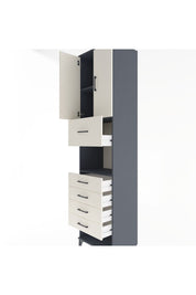 Hyperion Dolap 3 Raflı 5 Çekmeceli 2 Kapaklı 60x44x243 Antrasit-Aytaşı