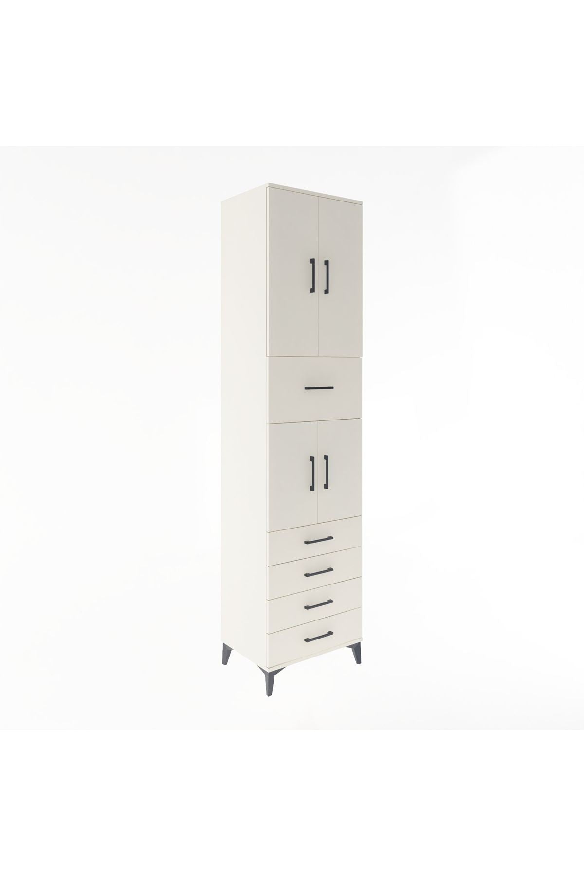 Hyperion Dolap 3 Raflı 5 Çekmeceli 4 Kapaklı 60x44x243 Aytaşı-Aytaşı