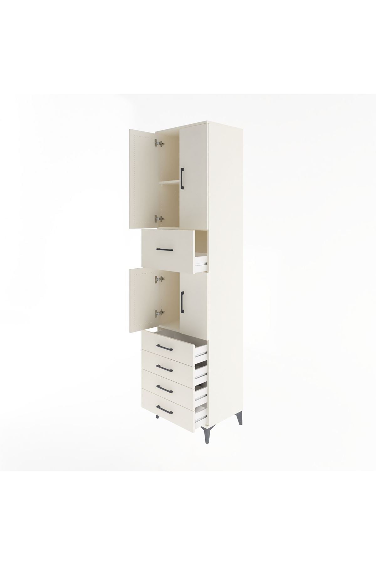 Hyperion Dolap 3 Raflı 5 Çekmeceli 4 Kapaklı 60x44x243 Aytaşı-Aytaşı