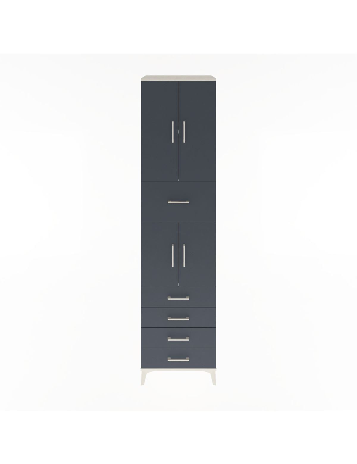 Hyperion Dolap 3 Raflı 5 Çekmeceli 4 Kapaklı 60x44x243 Aytaşı-Antrasit