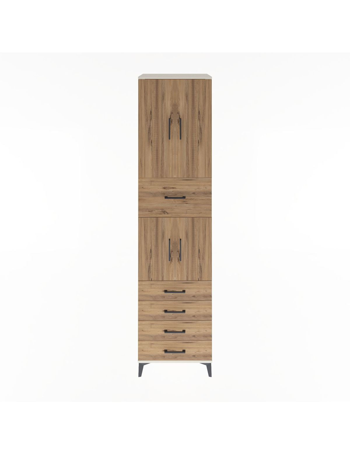 Hyperion Dolap 3 Raflı 5 Çekmeceli 4 Kapaklı 60x44x243 Aytaşı-Çam