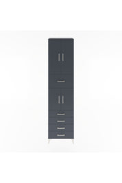 Hyperion Dolap 3 Raflı 5 Çekmeceli 4 Kapaklı 60x44x243 Antrasit-Antrasit