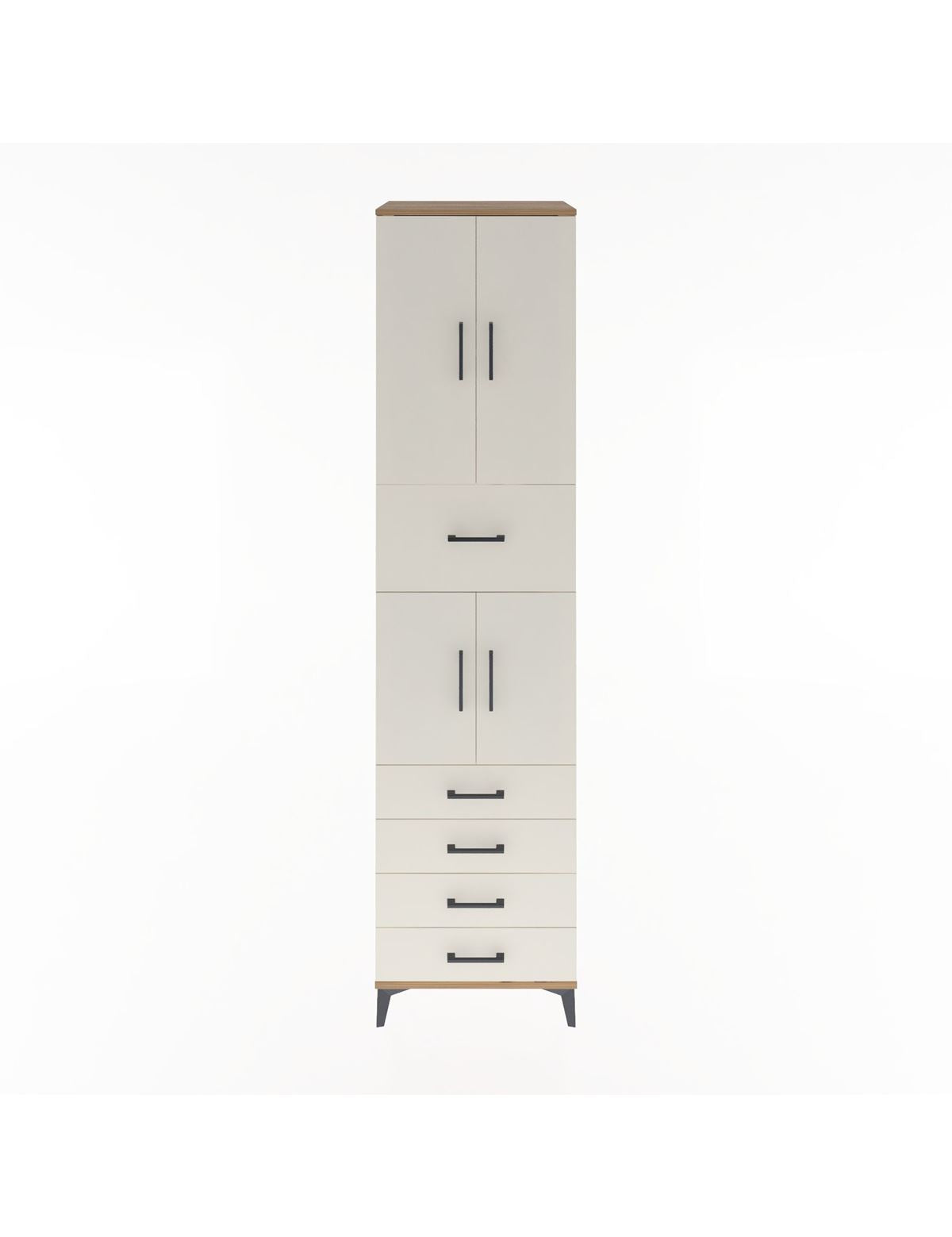 Hyperion Dolap 3 Raflı 5 Çekmeceli 4 Kapaklı 60x44x243 Çam-Aytaşı