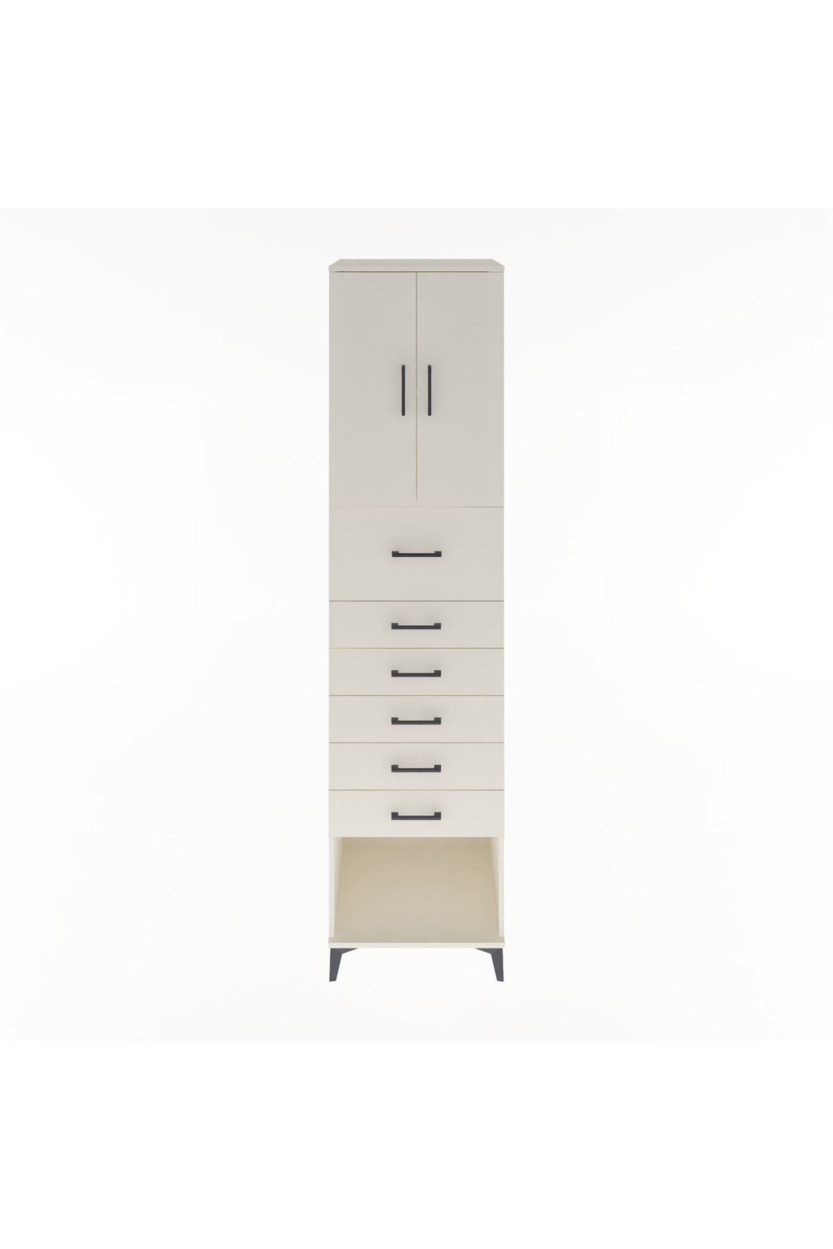 Hyperion Dolap 2 Raflı 6 Çekmeceli 2 Kapaklı 60x44x243 Aytaşı-Aytaşı