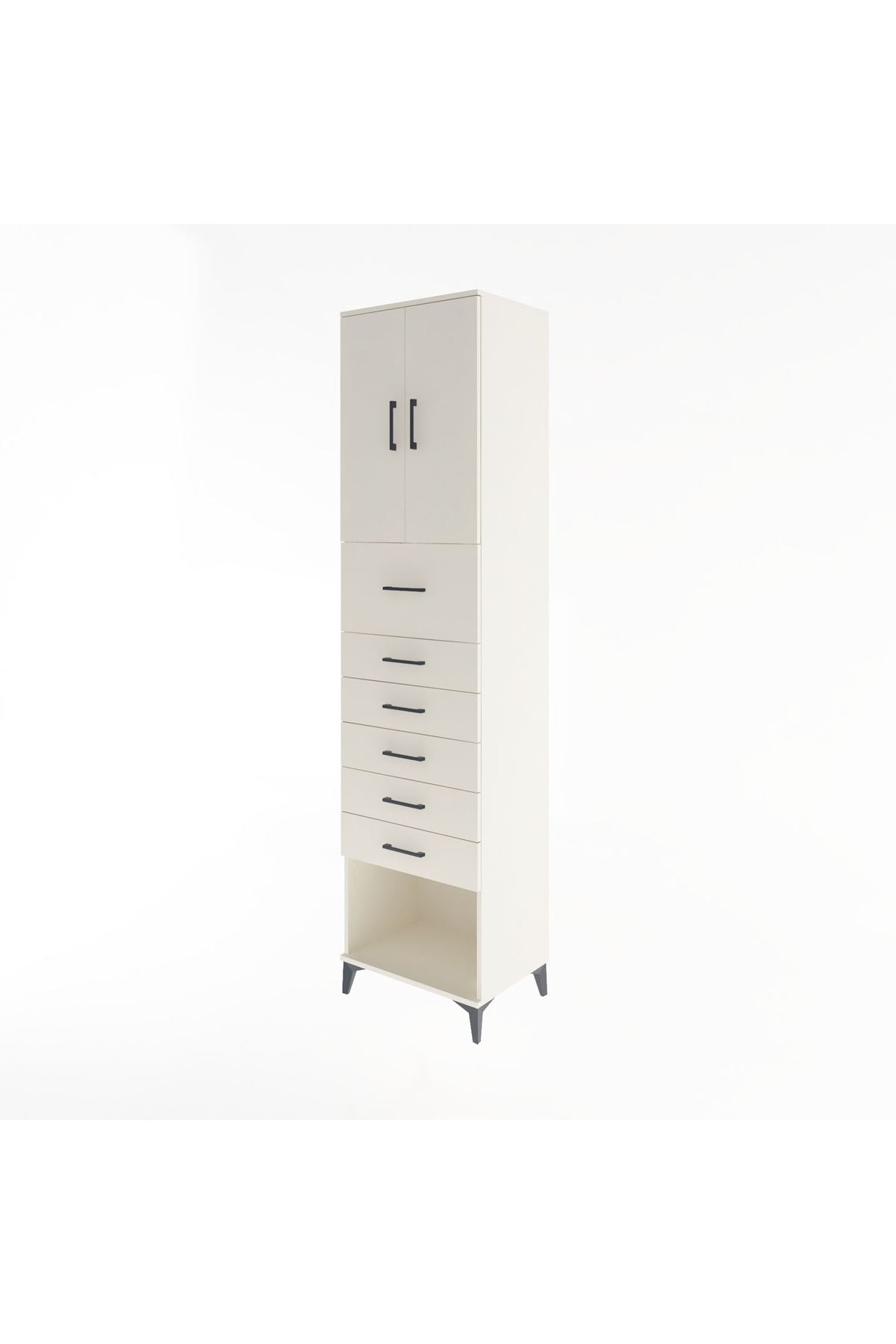 Hyperion Dolap 2 Raflı 6 Çekmeceli 2 Kapaklı 60x44x243 Aytaşı-Aytaşı