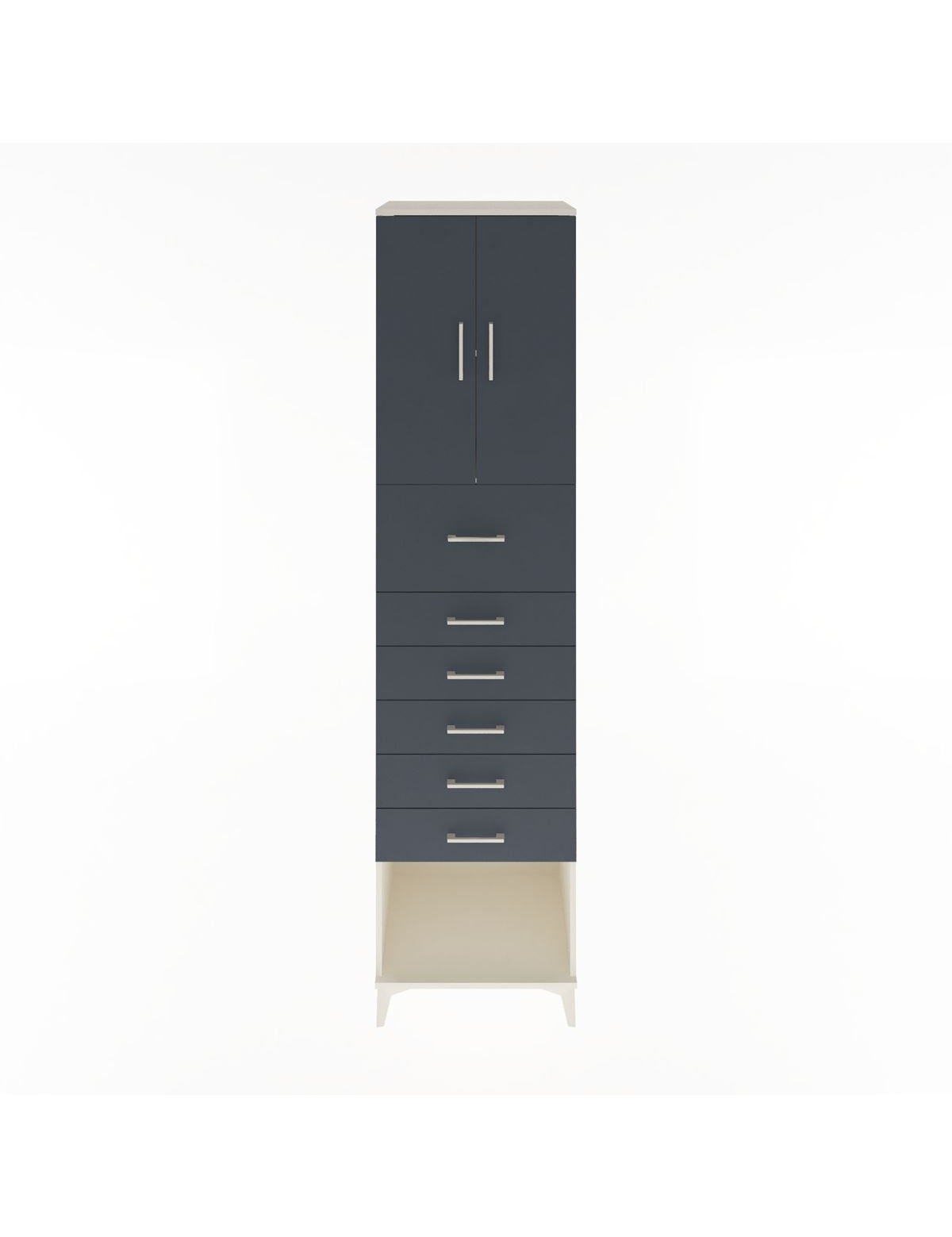 Hyperion Dolap 2 Raflı 6 Çekmeceli 2 Kapaklı 60x44x243 Aytaşı-Antrasit