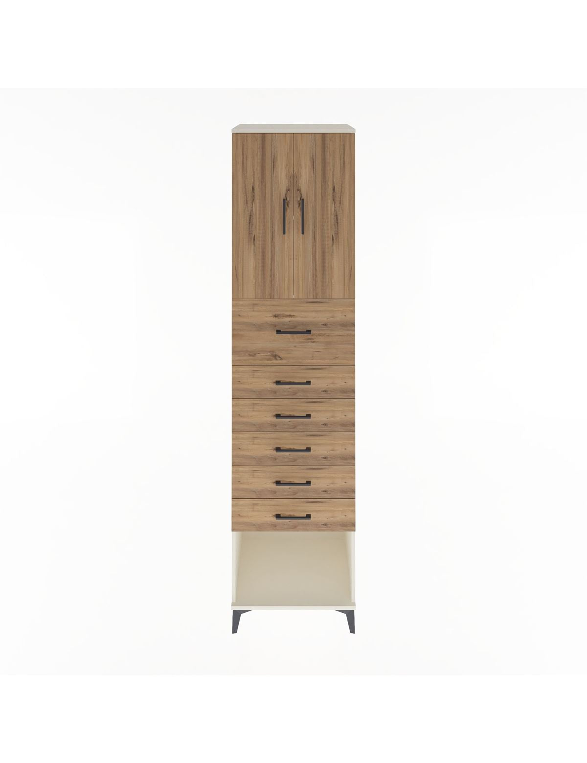 Hyperion Dolap 2 Raflı 6 Çekmeceli 2 Kapaklı 60x44x243 Aytaşı-Çam