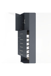 Hyperion Dolap 2 Raflı 6 Çekmeceli 2 Kapaklı 60x44x243 Antrasit-Antrasit