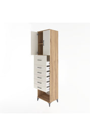 Hyperion Dolap 2 Raflı 6 Çekmeceli 2 Kapaklı 60x44x243 Çam-Aytaşı
