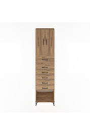 Hyperion Dolap 2 Raflı 6 Çekmeceli 2 Kapaklı 60x44x243 Çam-Çam