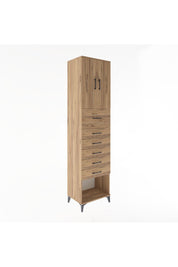 Hyperion Dolap 2 Raflı 6 Çekmeceli 2 Kapaklı 60x44x243 Çam-Çam