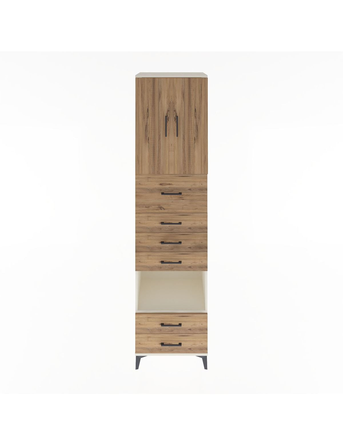 Hyperion Dolap 3 Raflı 6 Çekmeceli 2 Kapaklı 60x44x243 Aytaşı-Çam