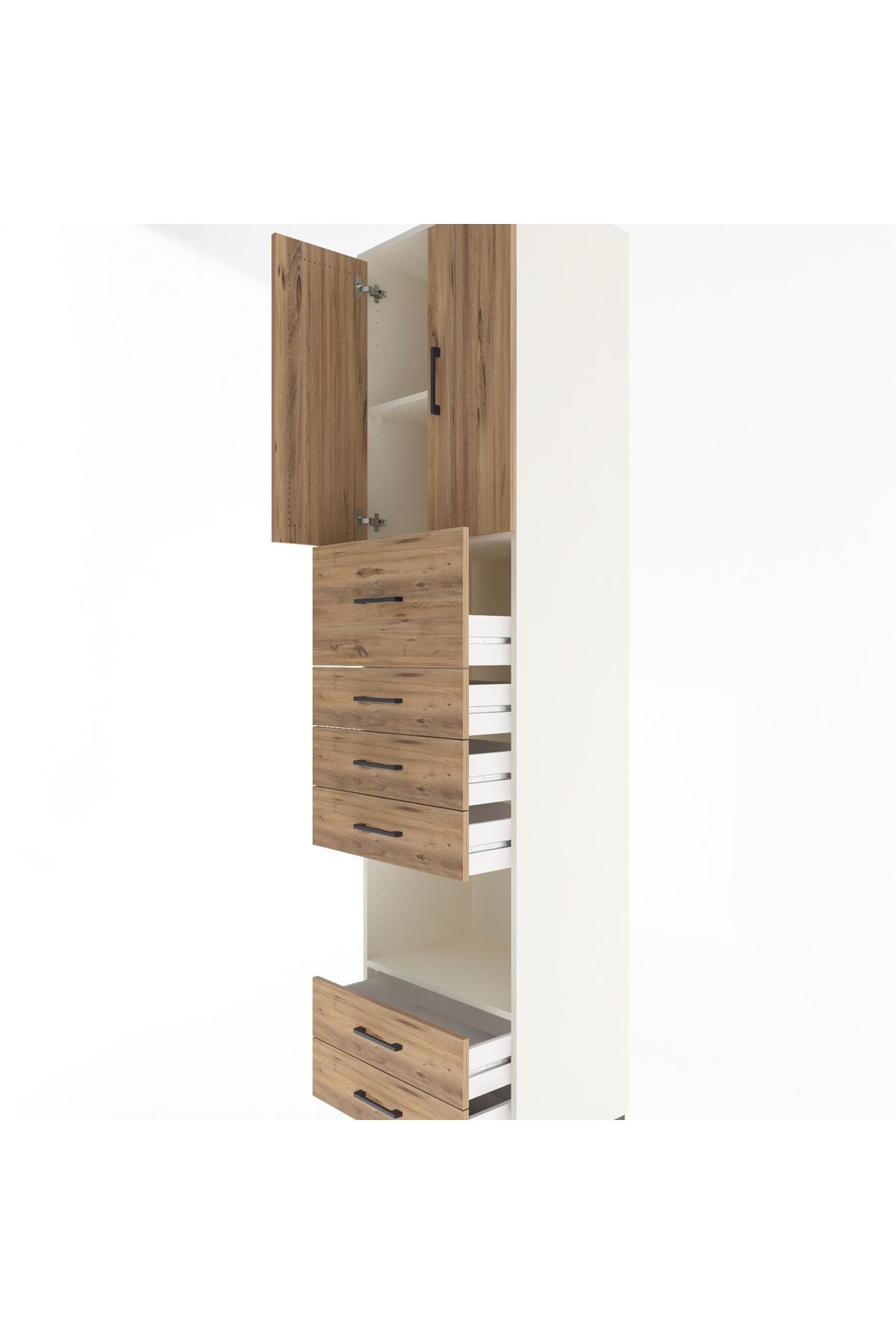 Hyperion Dolap 3 Raflı 6 Çekmeceli 2 Kapaklı 60x44x243 Aytaşı-Çam