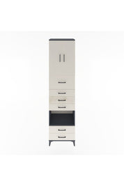 Hyperion Dolap 3 Raflı 6 Çekmeceli 2 Kapaklı 60x44x243 Antrasit-Aytaşı