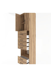 Hyperion Dolap 3 Raflı 6 Çekmeceli 2 Kapaklı 60x44x243 Çam-Çam