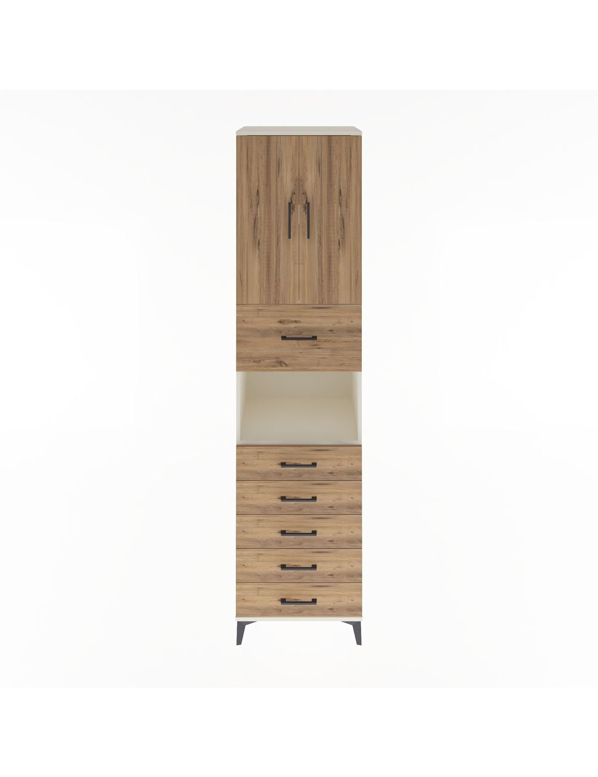 Hyperion Dolap 3 Raflı 6 Çekmeceli 2 Kapaklı 60x44x243 Aytaşı-Çam