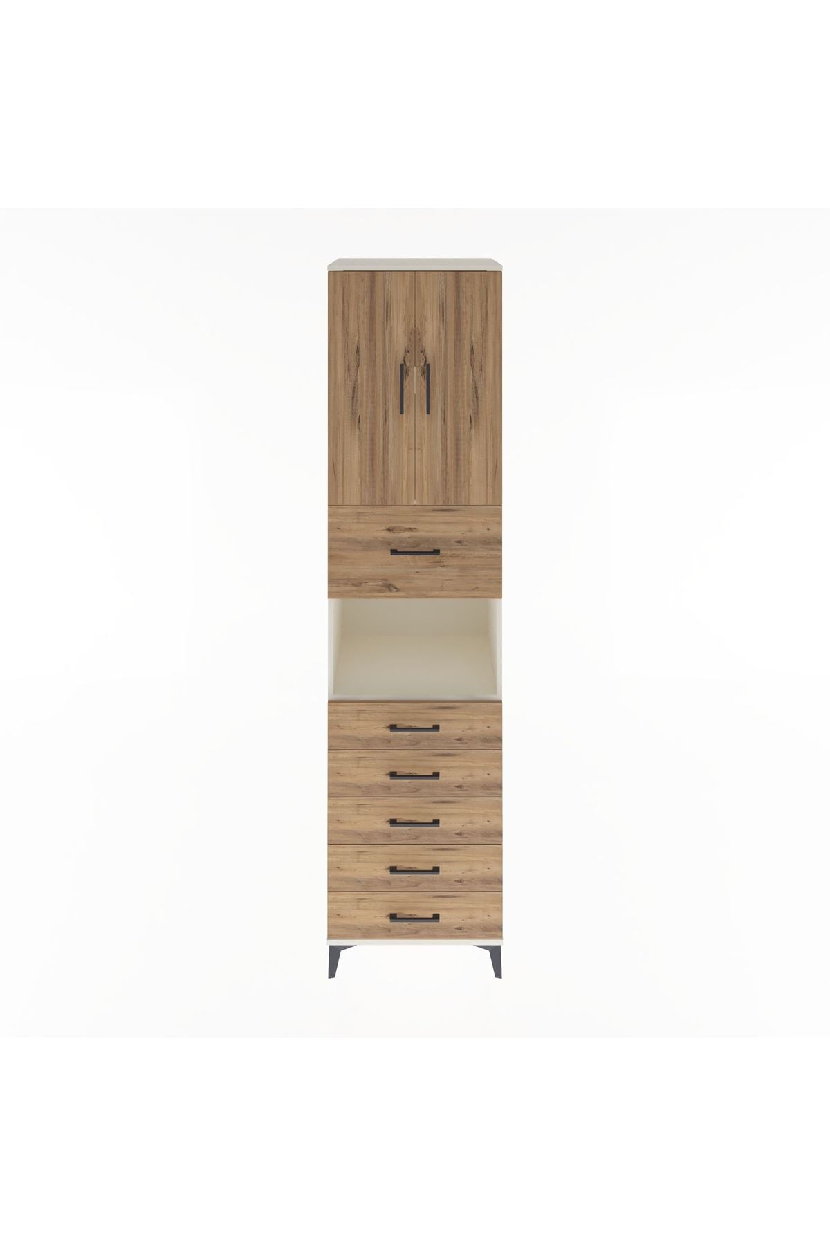 Hyperion Dolap 3 Raflı 6 Çekmeceli 2 Kapaklı 60x44x243 Aytaşı-Çam