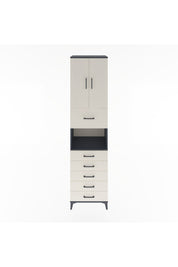 Hyperion Dolap 3 Raflı 6 Çekmeceli 2 Kapaklı 60x44x243 Antrasit-Aytaşı