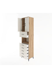 Hyperion Dolap 3 Raflı 6 Çekmeceli 2 Kapaklı 60x44x243 Çam-Aytaşı