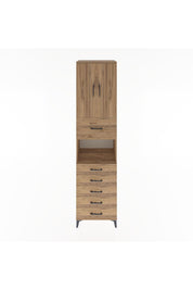 Hyperion Dolap 3 Raflı 6 Çekmeceli 2 Kapaklı 60x44x243 Çam-Çam