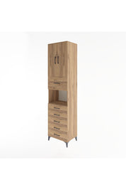 Hyperion Dolap 3 Raflı 6 Çekmeceli 2 Kapaklı 60x44x243 Çam-Çam