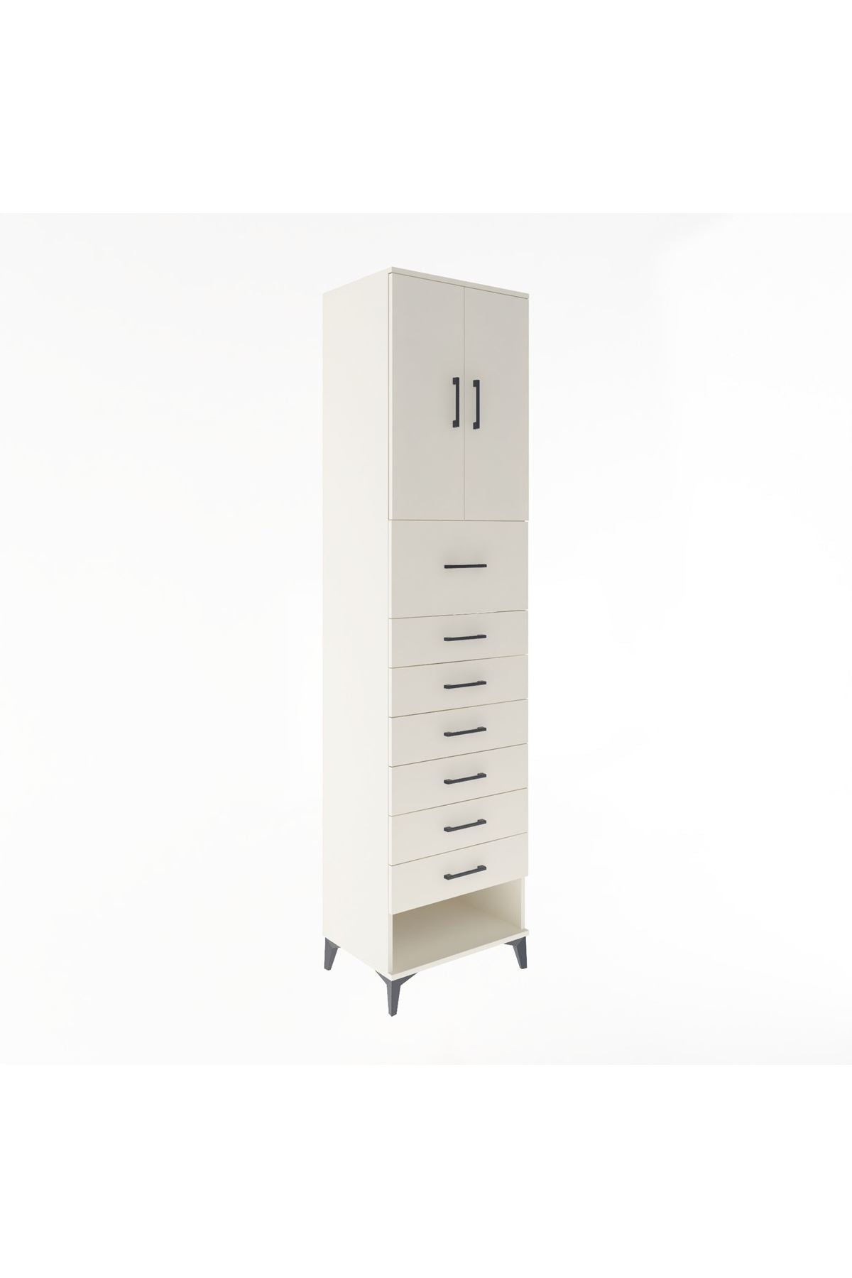 Hyperion Dolap 2 Raflı 7 Çekmeceli 2 Kapaklı 60x44x243 Aytaşı-Aytaşı