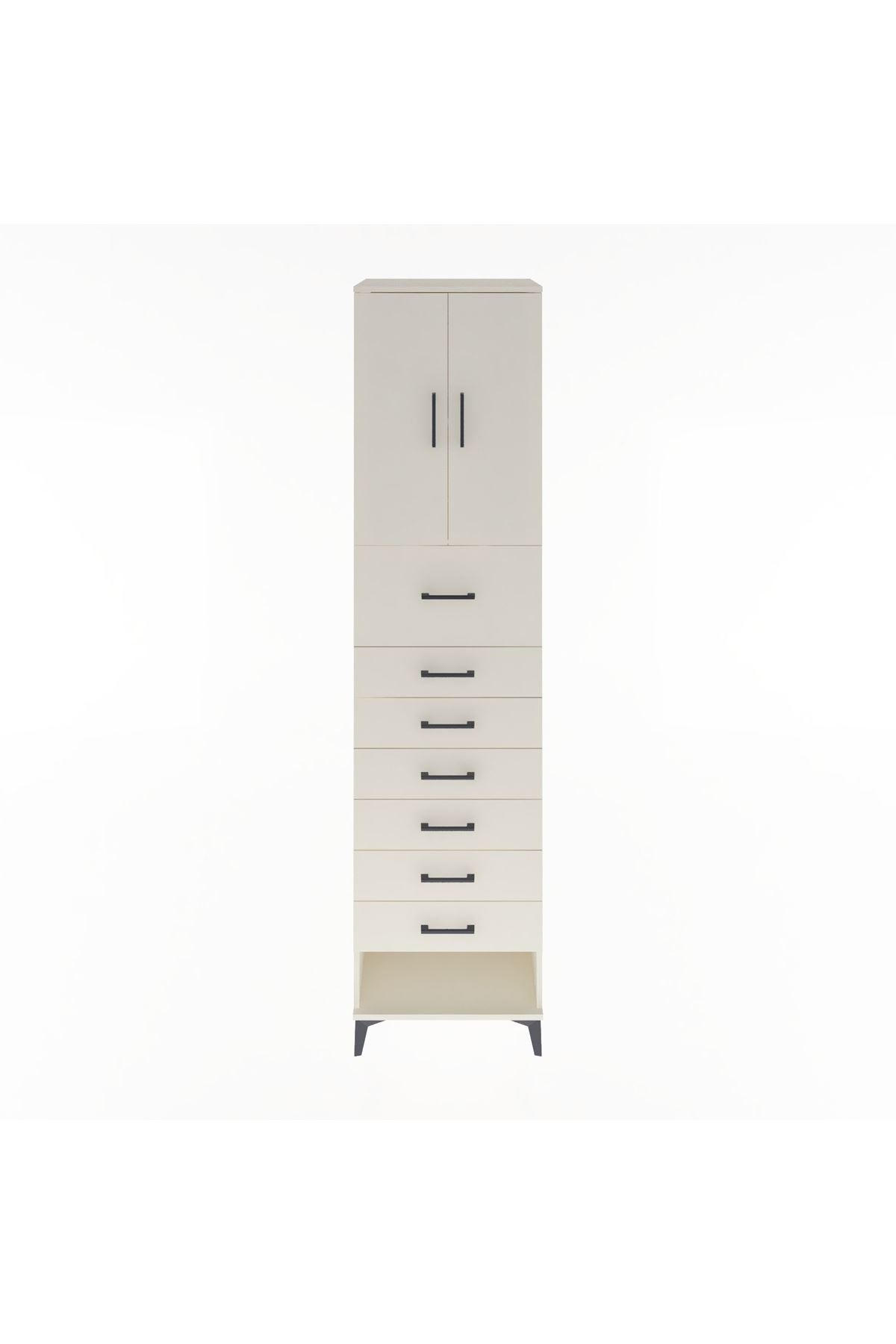 Hyperion Dolap 2 Raflı 7 Çekmeceli 2 Kapaklı 60x44x243 Aytaşı-Aytaşı