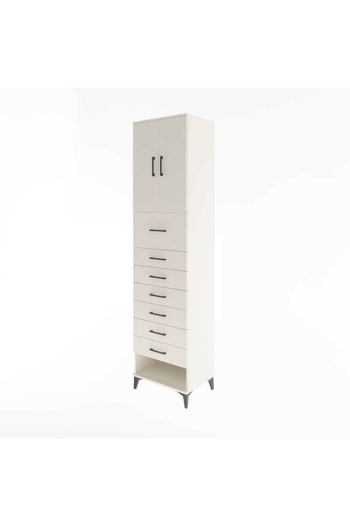 Hyperion Dolap 2 Raflı 7 Çekmeceli 2 Kapaklı 60x44x243 Aytaşı-Aytaşı